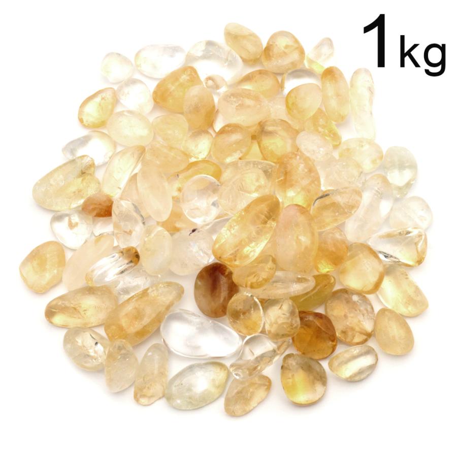 GOLD STONE シトリン 黄水晶 さざれ石 本物 サイズ大 1kg まとめ売り 