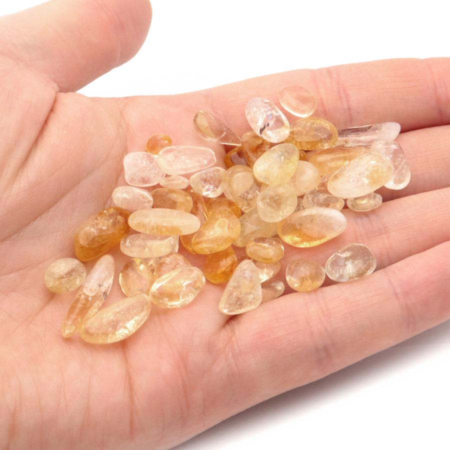 GOLD STONE シトリン 黄水晶 さざれ石 本物 100g サイズ中 AA