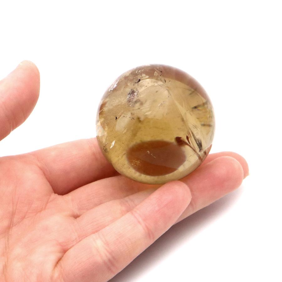 GOLD STONE シトリン 非加熱 丸玉 黄水晶 ブラジル産 直径約47mm