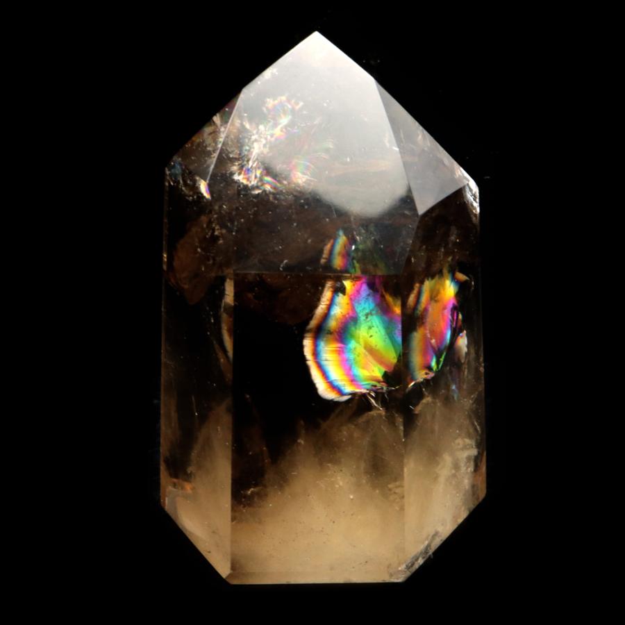 モリオン パワーストーン 六角柱 原石 虹入り