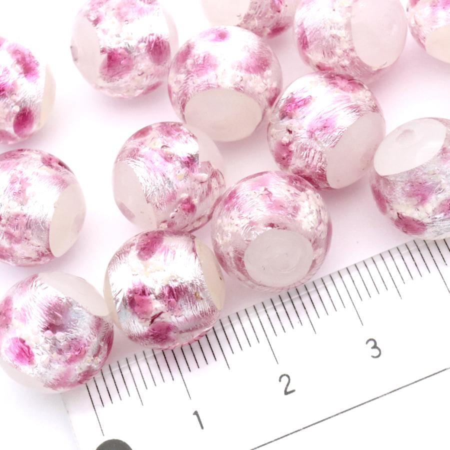 ホタルガラスビーズ GOLD STONE 卸販売 ホタルガラス一連 ビーズ12mm 34玉 とんぼ玉