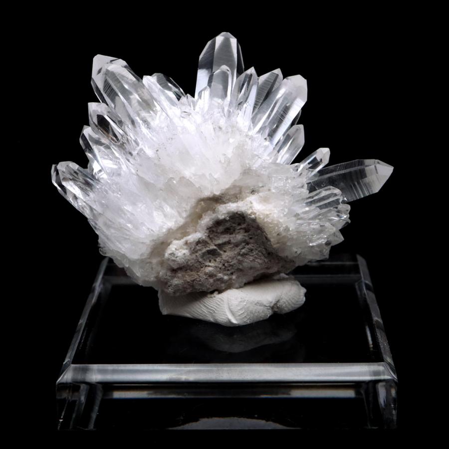 GOLD STONE 天然 水晶 クラスター 70g 台付き 四川省産 原石