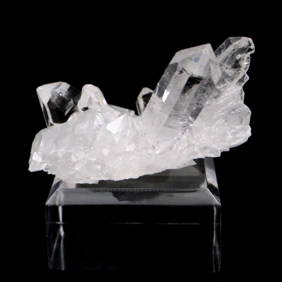 天然 水晶 クラスター ミニ 33g 台座付き ブラジル ゼッカ産 透明感が