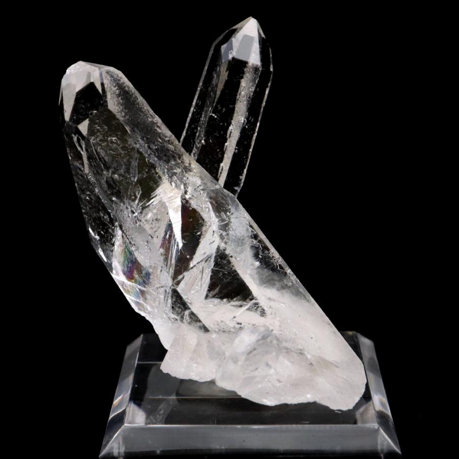 天然 水晶 クラスター ミニ 35g 台座付き ブラジル ゼッカ産 透明感が 