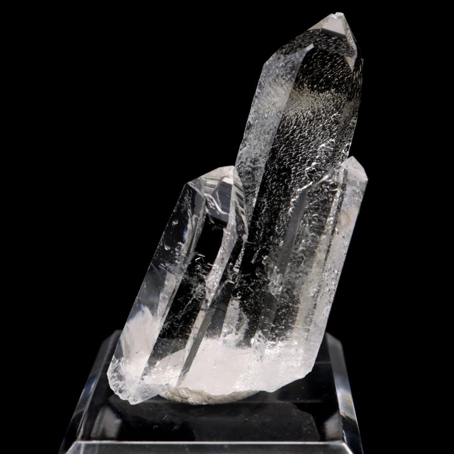 天然 水晶 クラスター ミニ 27g 台座付き ブラジル ゼッカ産 透明感が
