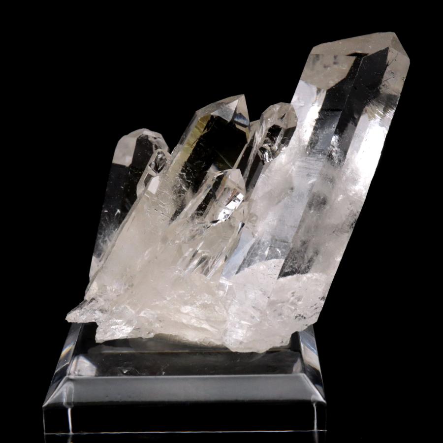 【高品質】美麗　ブラジル産　水晶クラスター 天然 水晶 クラスター ミニ 34g 台座付き ブラジル ゼッカ産 透明感が