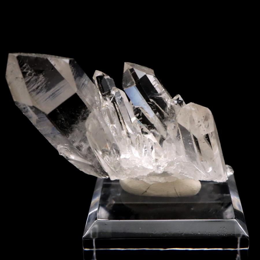 天然 水晶 クラスター ミニ 34g 台座付き ブラジル ゼッカ産 透明感が