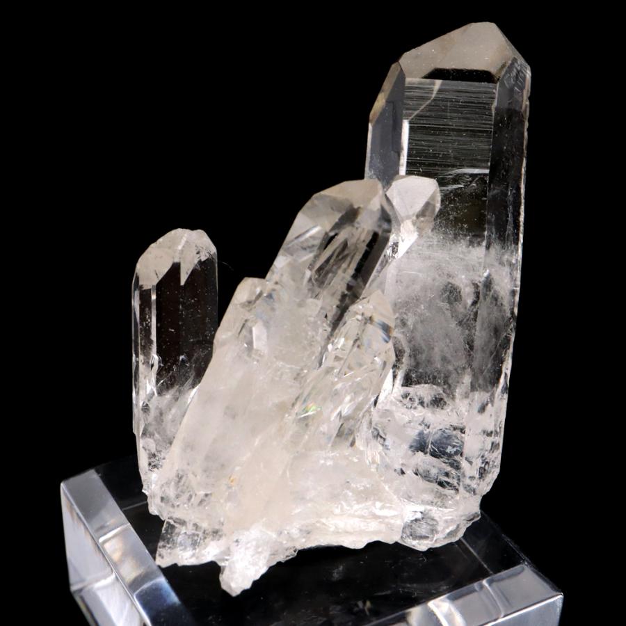 天然 水晶 クラスター ミニ 34g 台座付き ブラジル ゼッカ産 透明感が