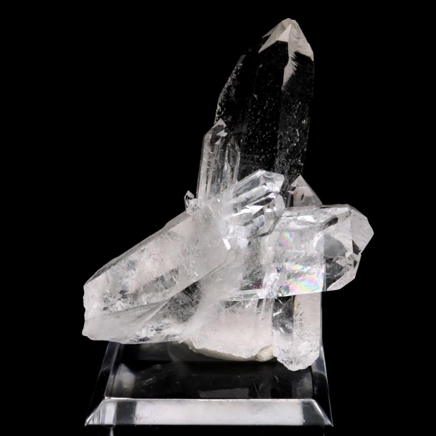 天然 水晶 クラスター ミニ 35g 台座付き ブラジル ゼッカ産 透明感が 