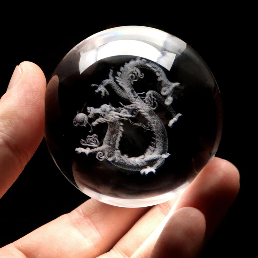 龍 クリスタルボール 約60mm 龍神 干支 辰 置き物 人工水晶 丸玉 龍 クリスタルボール 約60mm 龍神 干支 辰 置き物 人工水晶 丸玉