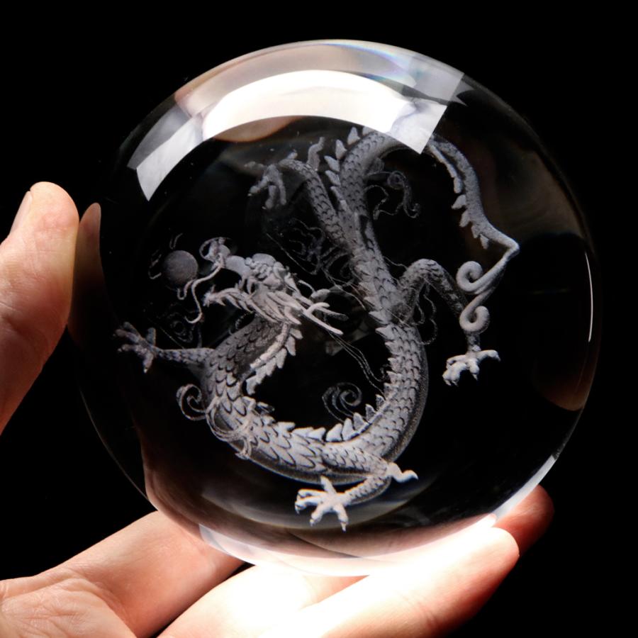 龍 クリスタルボール 約95mm 龍神 干支 辰 置き物 人工水晶 丸玉 龍 クリスタルボール 約95mm 龍神 干支 辰 置き物 人工水晶 丸玉