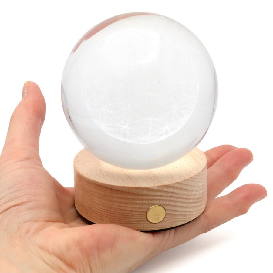 神聖幾何学 フラワーオブライフ クリスタルボール 置物　KCジョーンズ GOLD STONE フラワーオブライフ クリスタルボール 約80mm 置き物 人工
