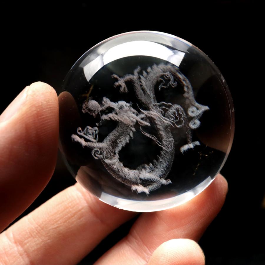 龍 クリスタルボール 約40mm 龍神 干支 辰 置き物 人工水晶 丸玉 台座付き 正月 新年 縁起物 彫り物 置物 竜 辰年 パワーストーン 龍の置物  玄関 最強｜goldstone｜07