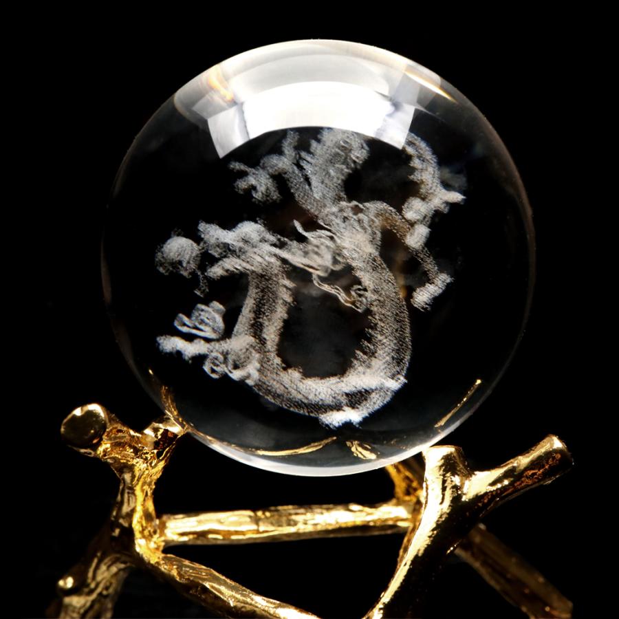 龍 クリスタルボール 約40mm 龍神 干支 辰 置き物 人工水晶 丸玉 龍 クリスタルボール 約40mm 龍神 干支 辰 置き物 人工水晶 丸玉
