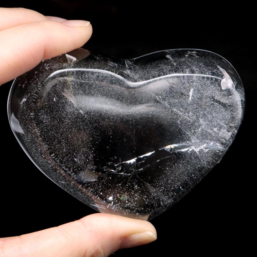 水晶 お皿 虹入り 浄化皿 受け皿 ハート型 133g プレート クリスタル