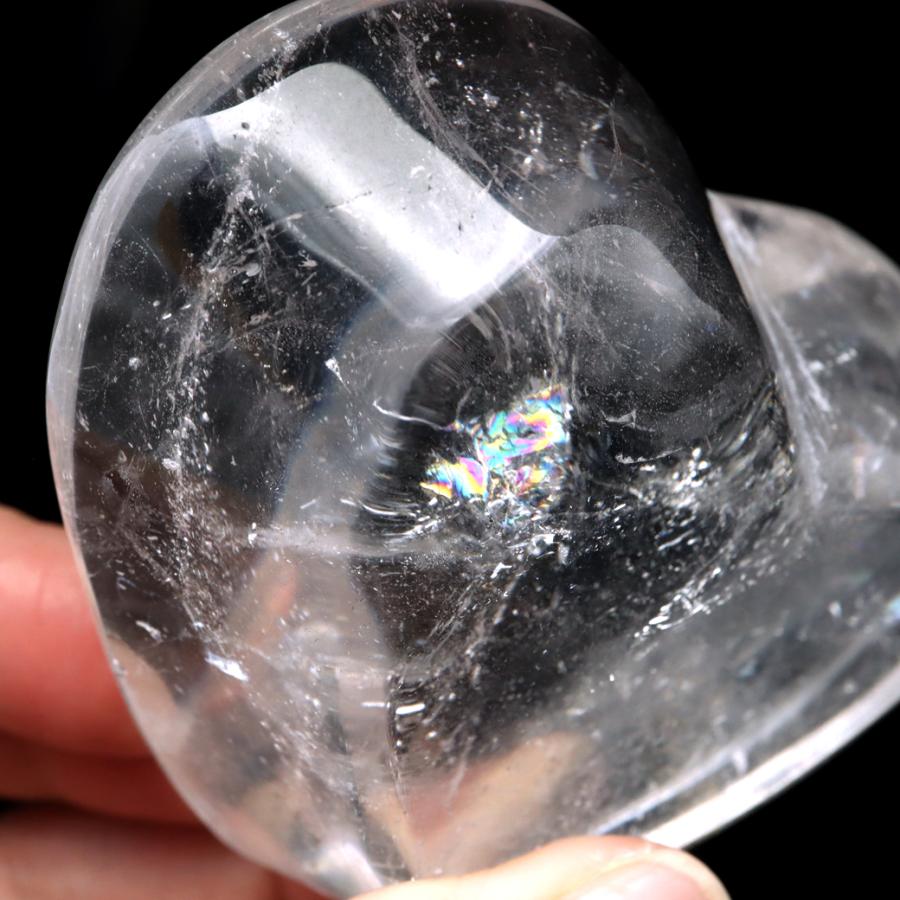 GOLD STONE 水晶 お皿 虹入り 浄化皿 受け皿 ハート型 154g プレート