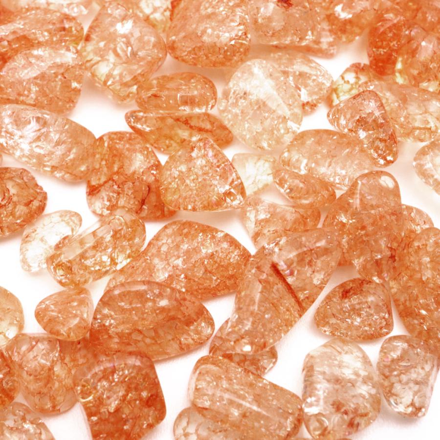 GOLD STONE クラック 水晶 さざれ石 本物 100g 爆裂水晶 オレンジ 橙色 