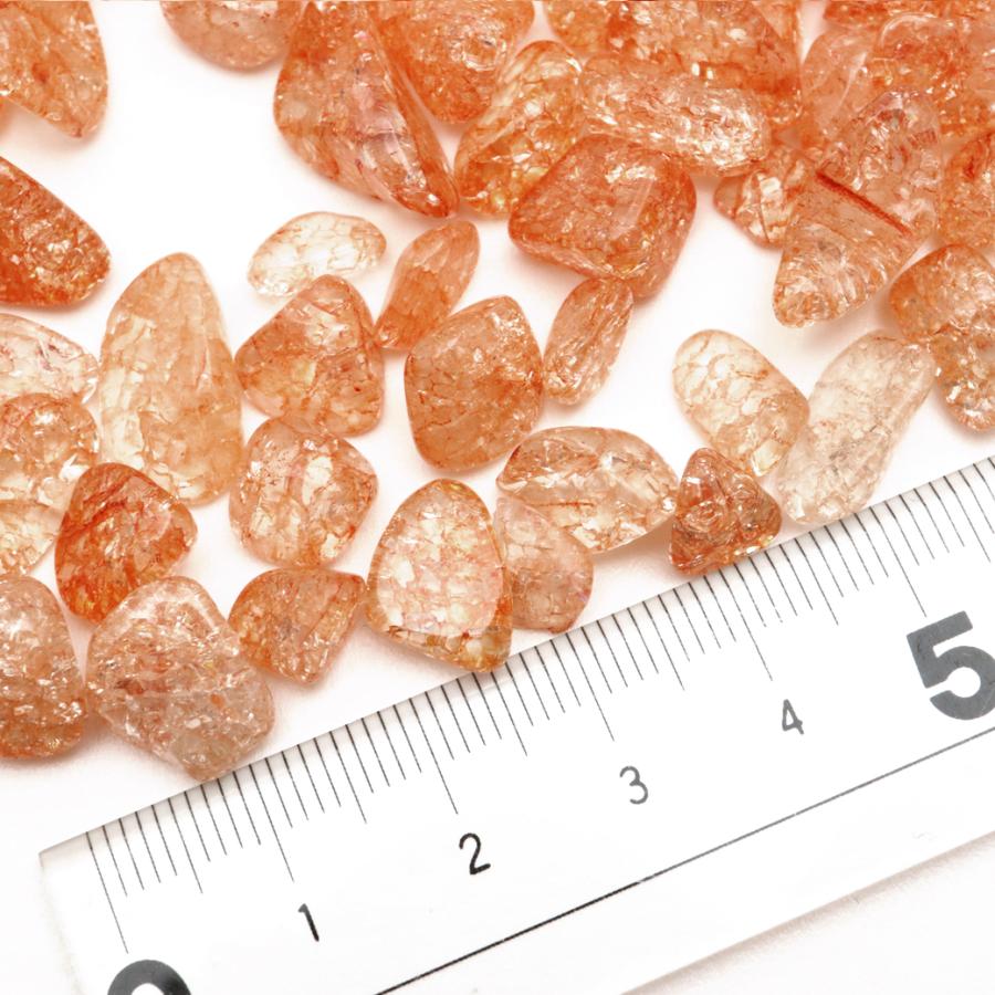 クラック 水晶 さざれ石 本物 100g 爆裂水晶 オレンジ 橙色 高品質 
