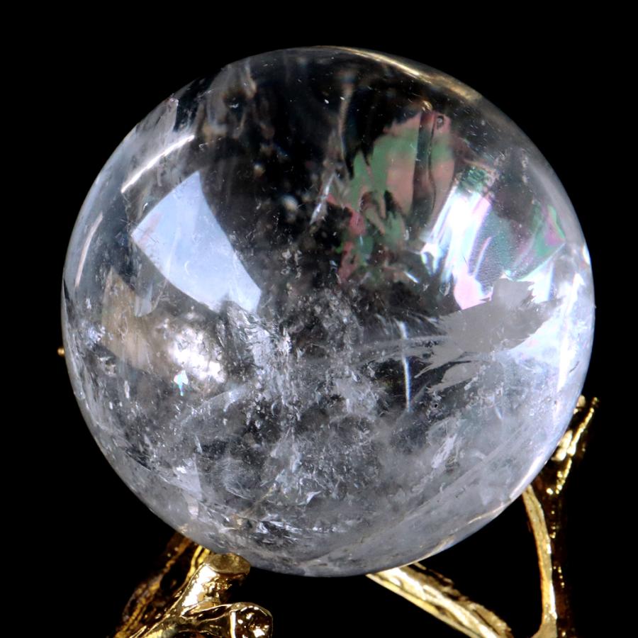 GOLD STONE レムリアンシード 水晶 丸玉 台座付き 直径58mm 1点もの