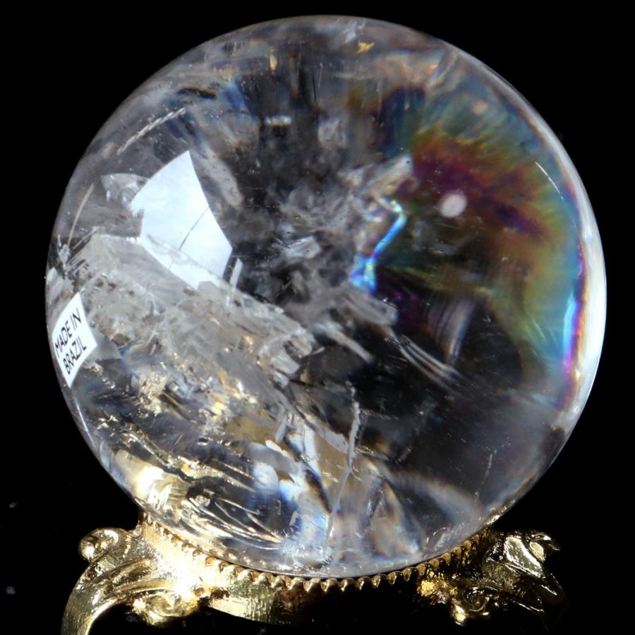❤️金運アップ 虹入り 57mm 透明感良く レッド ルチルクォーツ 丸玉