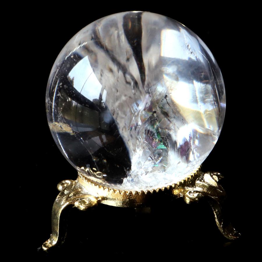 GOLD STONE レムリアンシード 水晶 丸玉 台座付き 直径53mm 1点もの