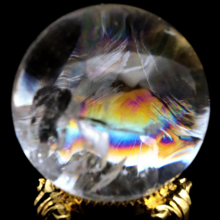 GOLD STONE レムリアンシード 水晶 丸玉 台座付き ブラジル バイーア州