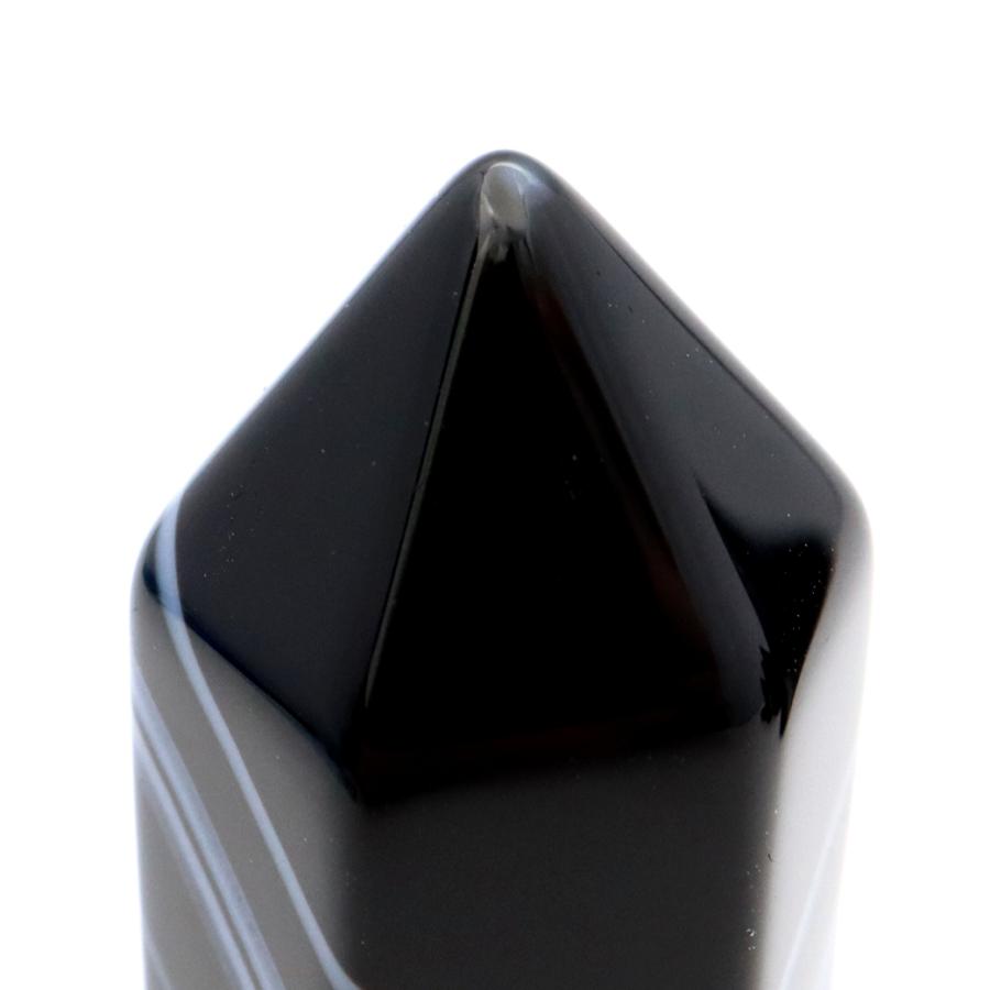 GOLD STONE ブラック ストライプ アゲート 六角柱 ポイント 天然石