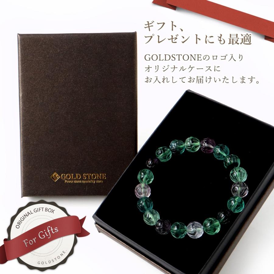 GOLD STONE 天然石 パワーストーン ブレスレット フローライト