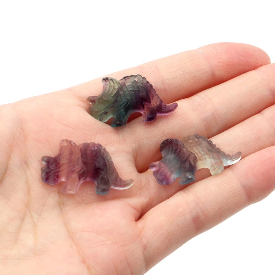 フローライト 恐竜 チャーム トリケラトプス 1個売り イエロー