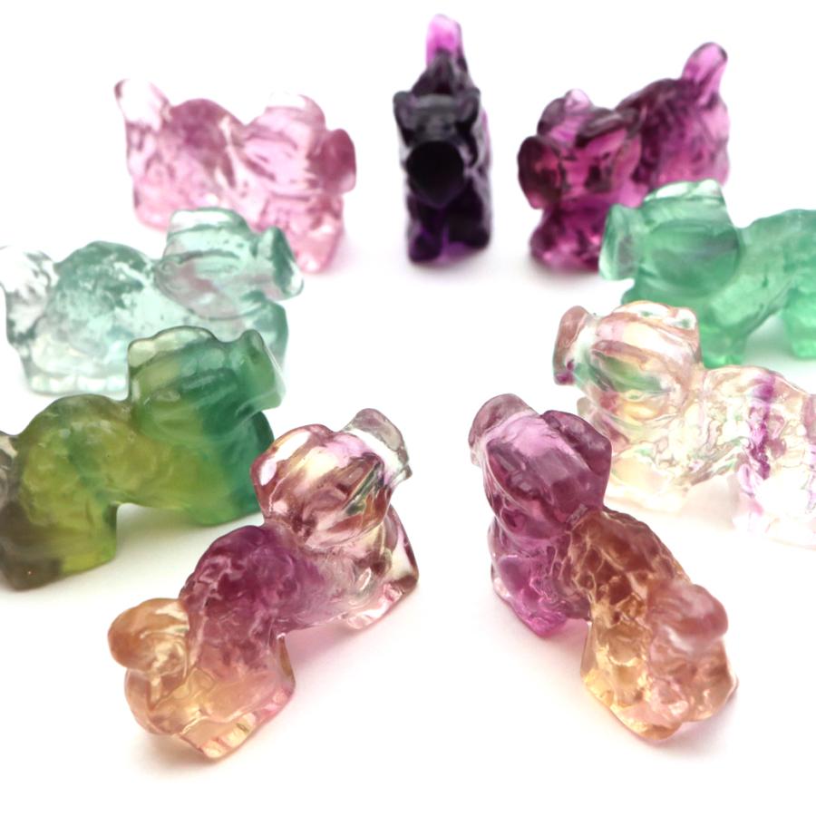 GOLD STONE 龍 2024年 干支 辰 置き物 フローライト 正月 新年 縁起物