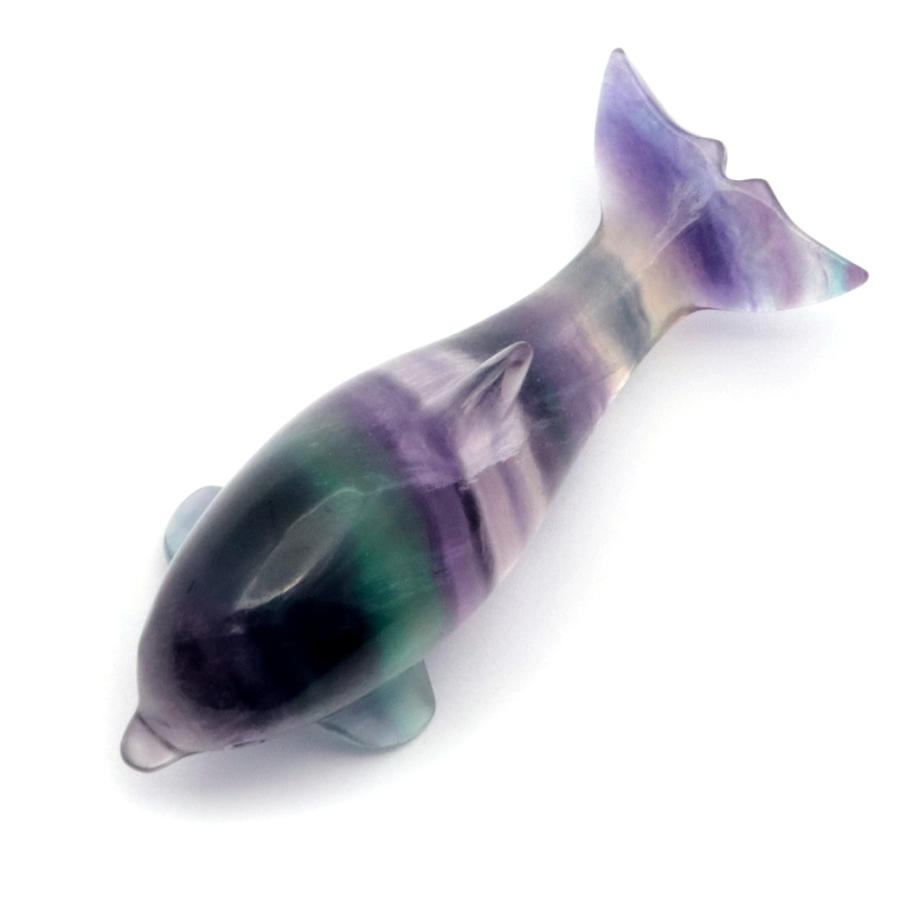 GOLD STONE イルカ 置き物 レインボー フローライト マルチ