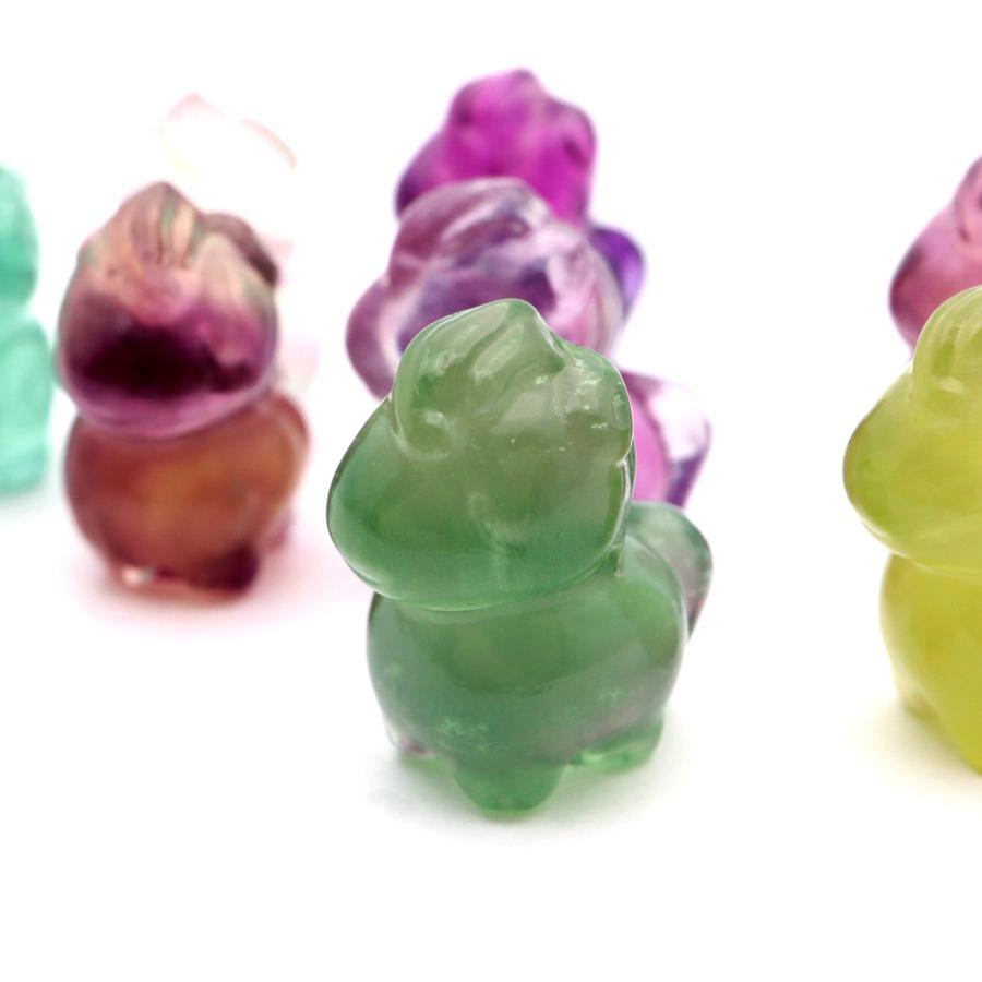 馬 2026年 干支 午 置き物 フローライト イエロー グリーン パープル