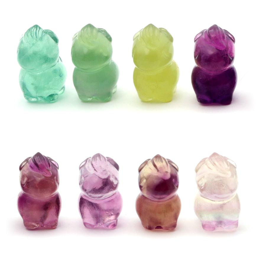 馬 2026年 干支 午 置き物 フローライト イエロー グリーン パープル