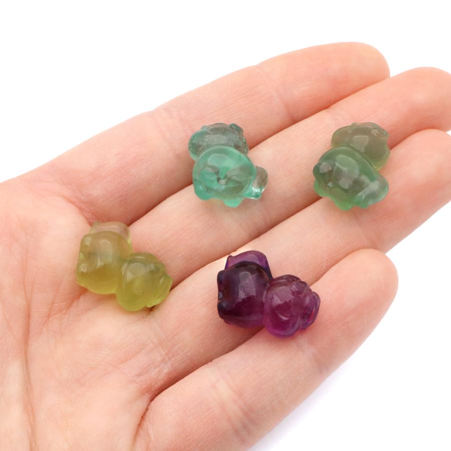 馬 2026年 干支 午 置き物 フローライト イエロー グリーン パープル