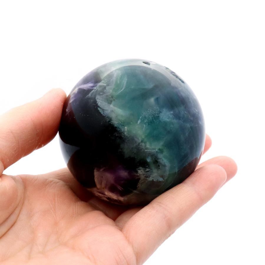 エンジェルフェザー フローライト 丸玉 直径 約59mm 台座付き 蛍石 天然石 1点物 贈り物 プレゼント ギフト 贈り物 爆買 母の日_5