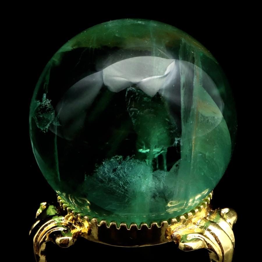 高品質]グリーンフローライト丸玉/蛍石スフィア（球体直径55mm