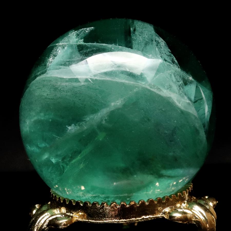 グリーン フローライト AAA 丸玉 直径 約39.3mm スフィア 台座 蛍石 天然石 1点もの パワーストーン Fluorite｜goldstone｜08