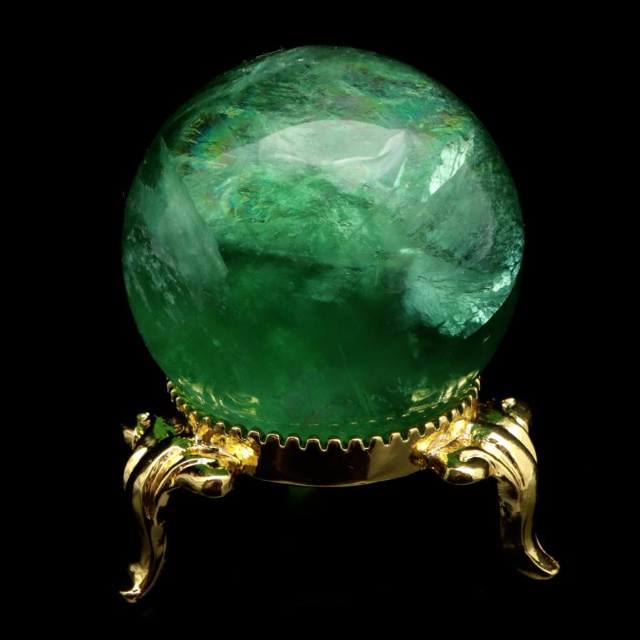 GOLD STONE グリーン フローライト AAA 丸玉 直径 約36.1mm スフィア