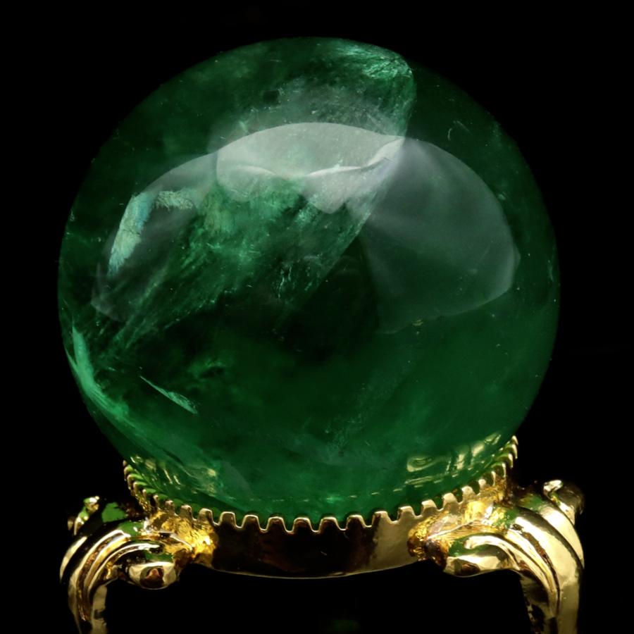 GOLD STONE グリーン フローライト AAA 丸玉 直径 約36.1mm スフィア