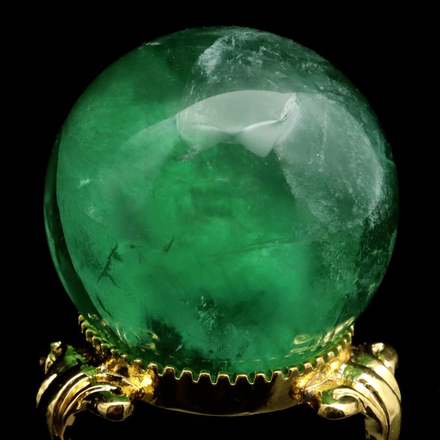 GOLD STONE グリーン フローライト AAA 丸玉 直径 約36.1mm スフィア