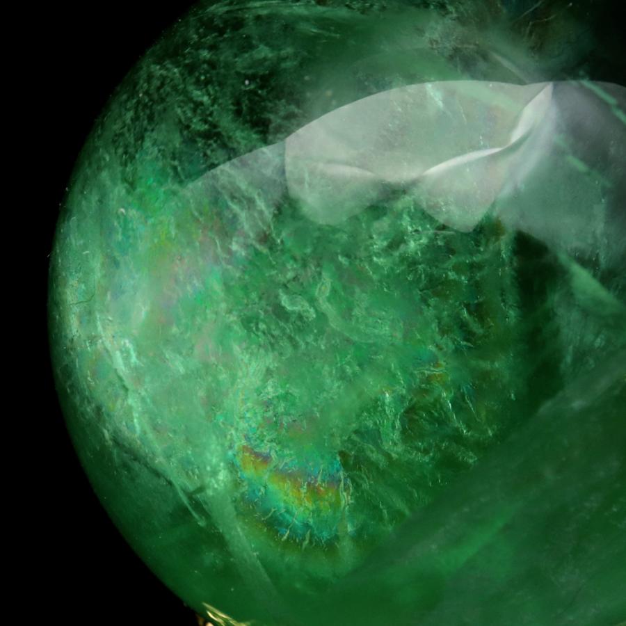 グリーン フローライト AAA 丸玉 直径 約30.9mm スフィア 台座 蛍石