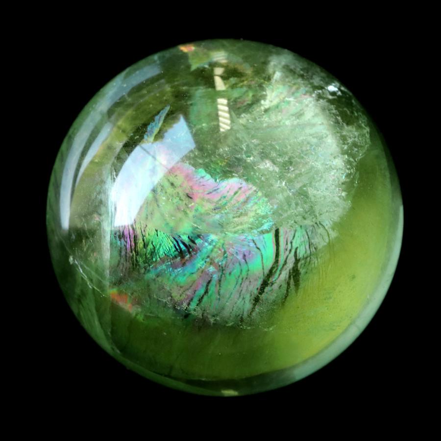 グリーン フローライト AAAAA 丸玉 直径 約43mm 虹入り レインボー