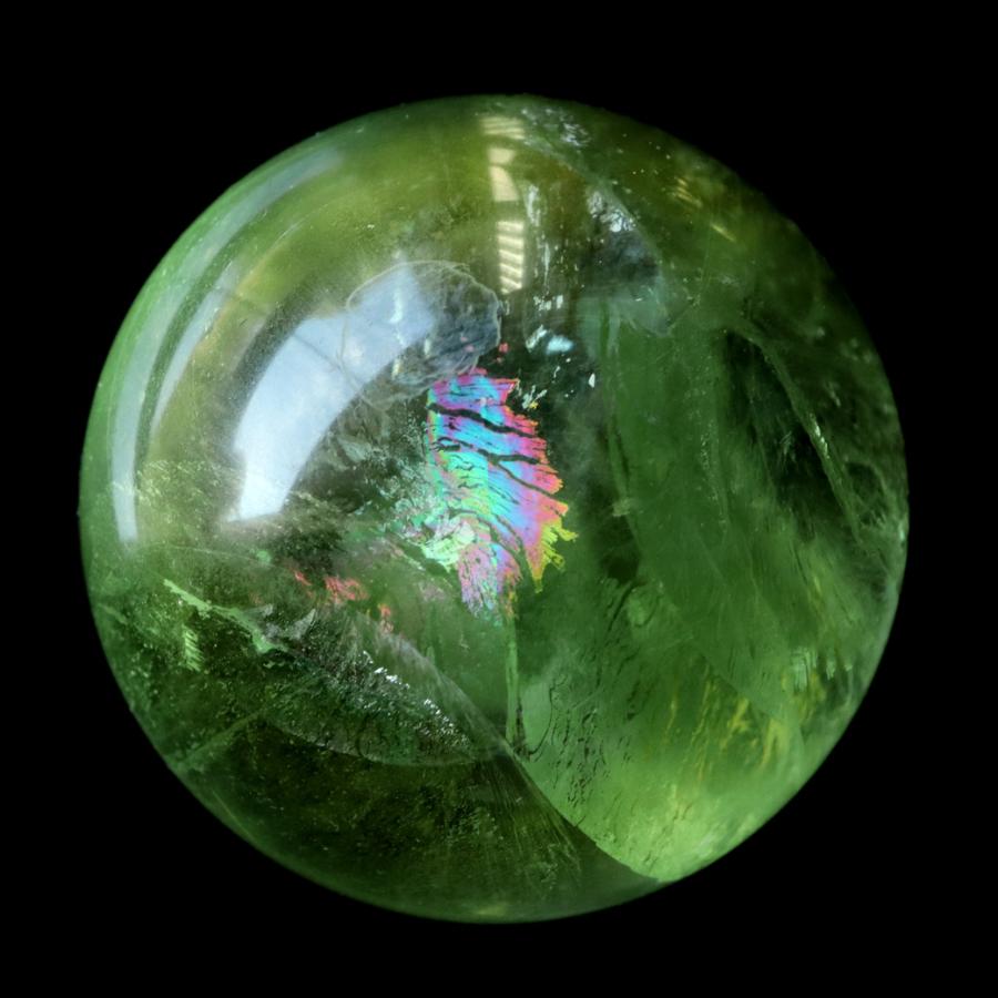 レア　✳ ガラスの様な　薄いグリーン　透明感拔群　フローライト 蛍石 グリーン フローライト AAAAA 丸玉 直径 約43mm 虹入り レインボー