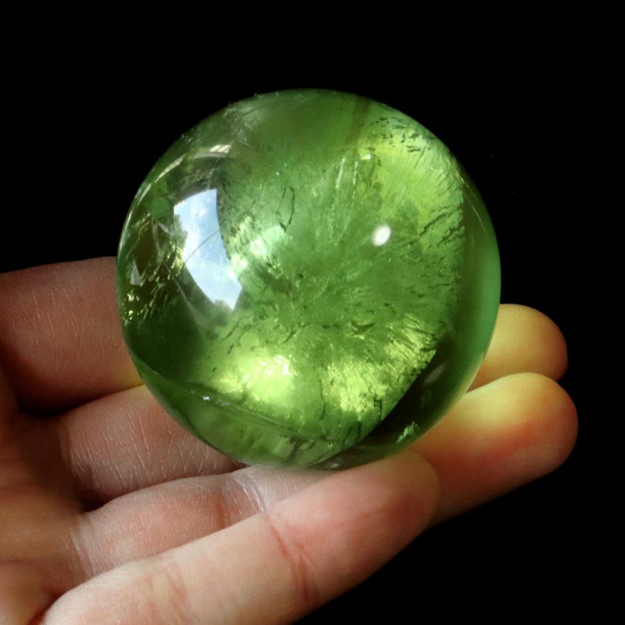グリーン フローライト AAAAA 丸玉 直径 約51mm 虹入り レインボー