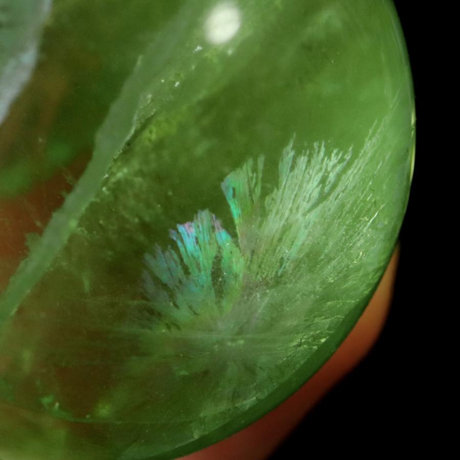 グリーン フローライト AAAAA 丸玉 直径 約38mm 虹入り レインボー