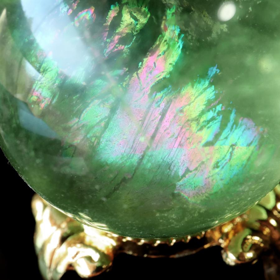 天然石　フローライト　丸玉　グリーン　約８０mm　７８０g位　綺麗　美品 高品質]ディープグリーンフローライト丸玉/蛍石スフィア（球体直径49.6