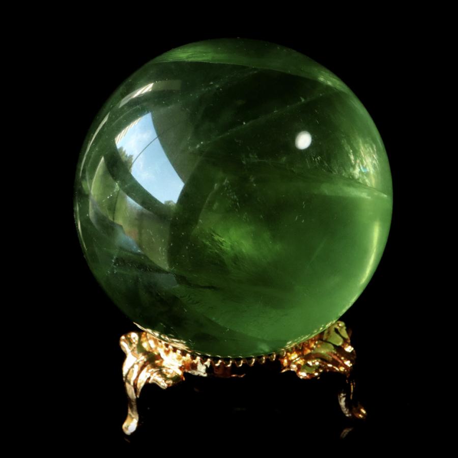 グリーン フローライト AAAAA 丸玉 直径 約47mm 虹入り レインボー