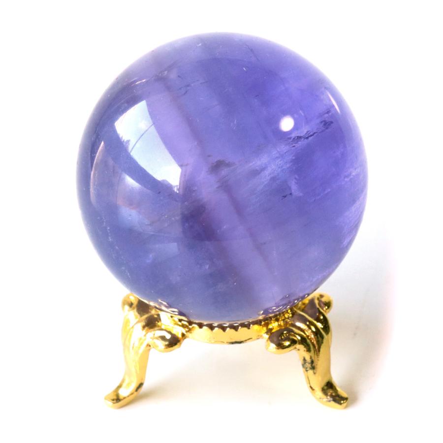 パープル フローライト AAAAA 丸玉 直径 約41mm 透明感あり スフィア