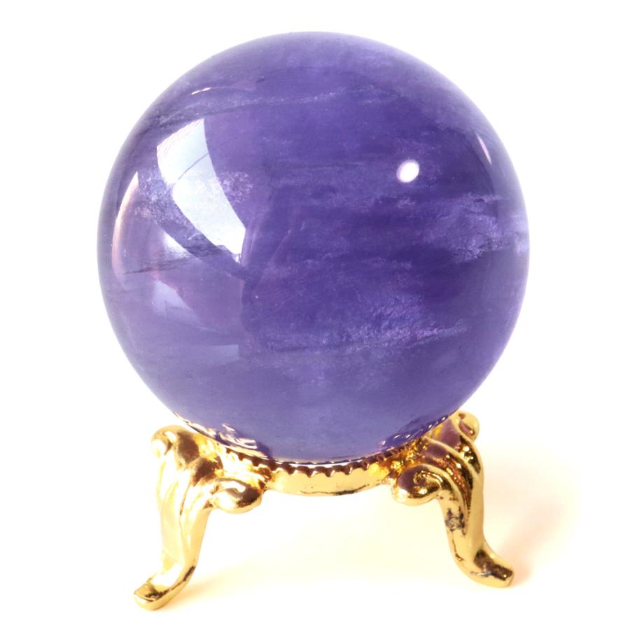 パープル フローライト AAAAA 丸玉 直径 約39mm 透明感あり スフィア