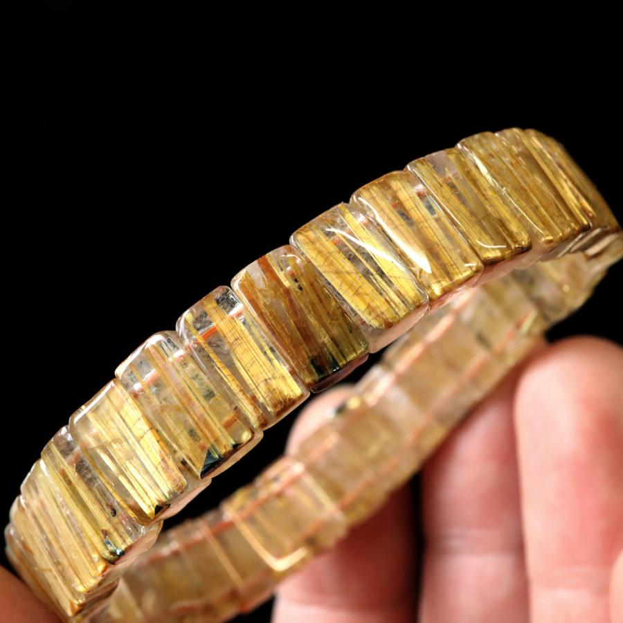 タイチン ルチルクォーツ AAAAA 1点物 バングル ブレスレット 金針 水晶 天然石 パワーストーン ゴールド 金運 仕事運 おしゃれ メンズ 希少 レア 爆買の画像